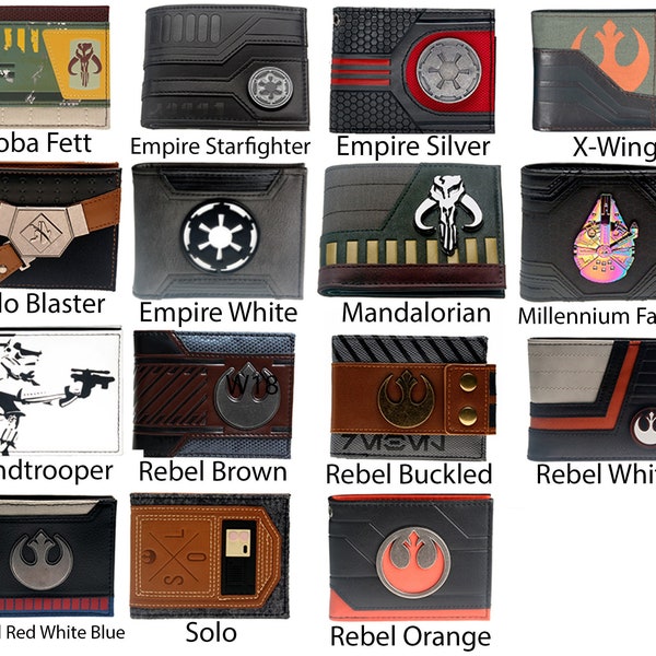 Star Wars Wallet - 20+ Styles to Choose - Darth Vader | The Mandalorian | Skywalker | Boba Fett | Leather Wallet for Men