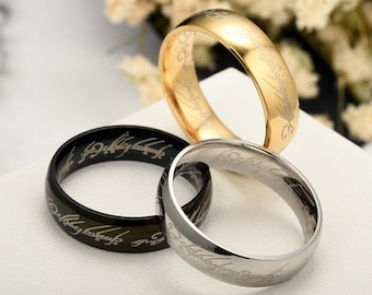 Stainless Steel Lord of the Rings Ring of Power Lord of the rings the one ring men metal lotr ring of power sauron ring the hobbit ring band