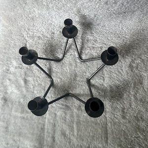Candelabro danés moderno de mediados de siglo con forma de estrella de plata vintage