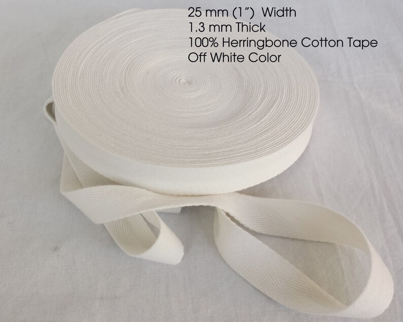 Herringbone Tape Webbing Binding Trimming Ribbon Dressmaking Craft 10mm 25mm