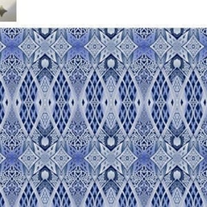 Metallic Blue and Silver Geometric Fabric, Sold by the Half-Yard, 100 Percent Quilt Shop Quality Cotton