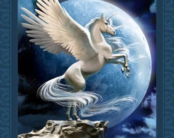 Unicorn With Wings 1 Yard Each Pegasus The Moon Quilt Panels Digital Print Sewing Fiber Craft Supplies Tools Aloli Ru