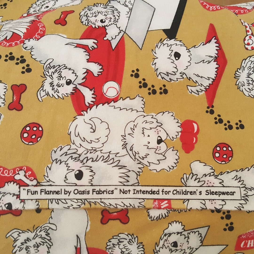 Picture of Puppy Dogs Flannel Fabric, Sold by the Yard, 100% Cotton, Quilt Shop ...