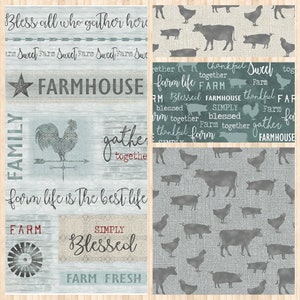 Farm Panel and or Coordinate, U-Pick, Farm Sweet Farm Coordinate Sold by the Half-Yard, 100% Quilt Shop Quality Cotton