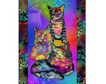 Cat Fabrics - Dean Russo Design, U-Pick, Sold by the Panel or by the Half-Yard, 100% Cotton