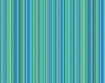 Aqua Stripe Fabric, 100% Quilt Shop Quality Cotton, End of Bolt Cuts