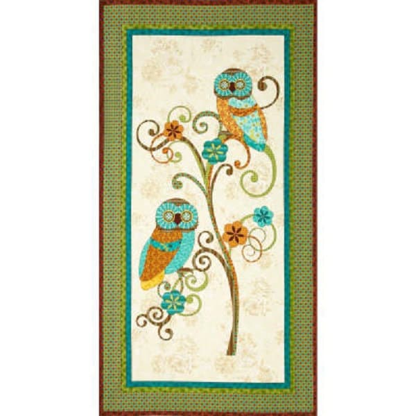 Owl Quilt Panel, Ro Gregg Out of Print, 100% Quilt Shop Quality Cotton, Sold by the Panel