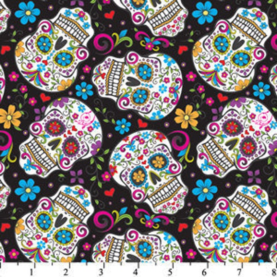 Buy Sugar Skulls on Black Day of the Dead Fabric 100% Quilt Shop Online in India - Etsy Buy Sugar Skulls on Black Day of the Dead Fabric 100% Quilt Shop Online in India - Etsy