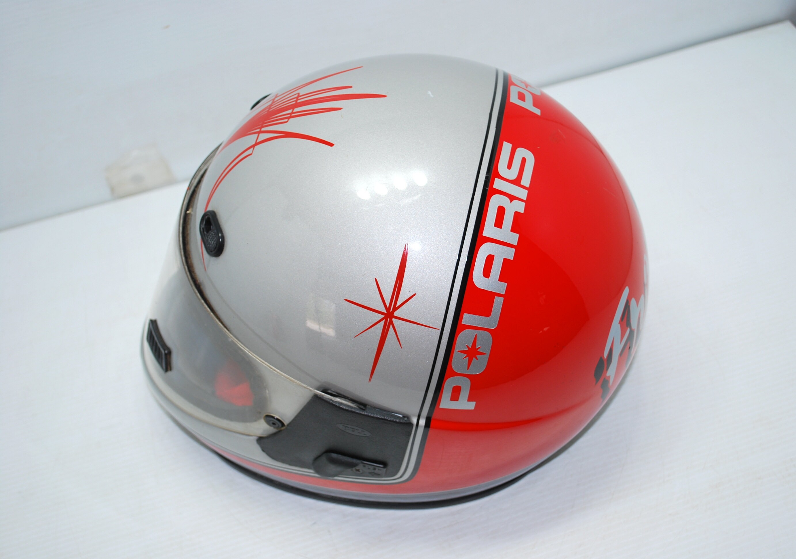 1989 Vintage POLARIS / BELL Snowmobile Helmet Red/Silver Etsy