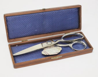 1934 Patent WISS Pinking Shears in Original Wood Box & Tag Excellent Condition!