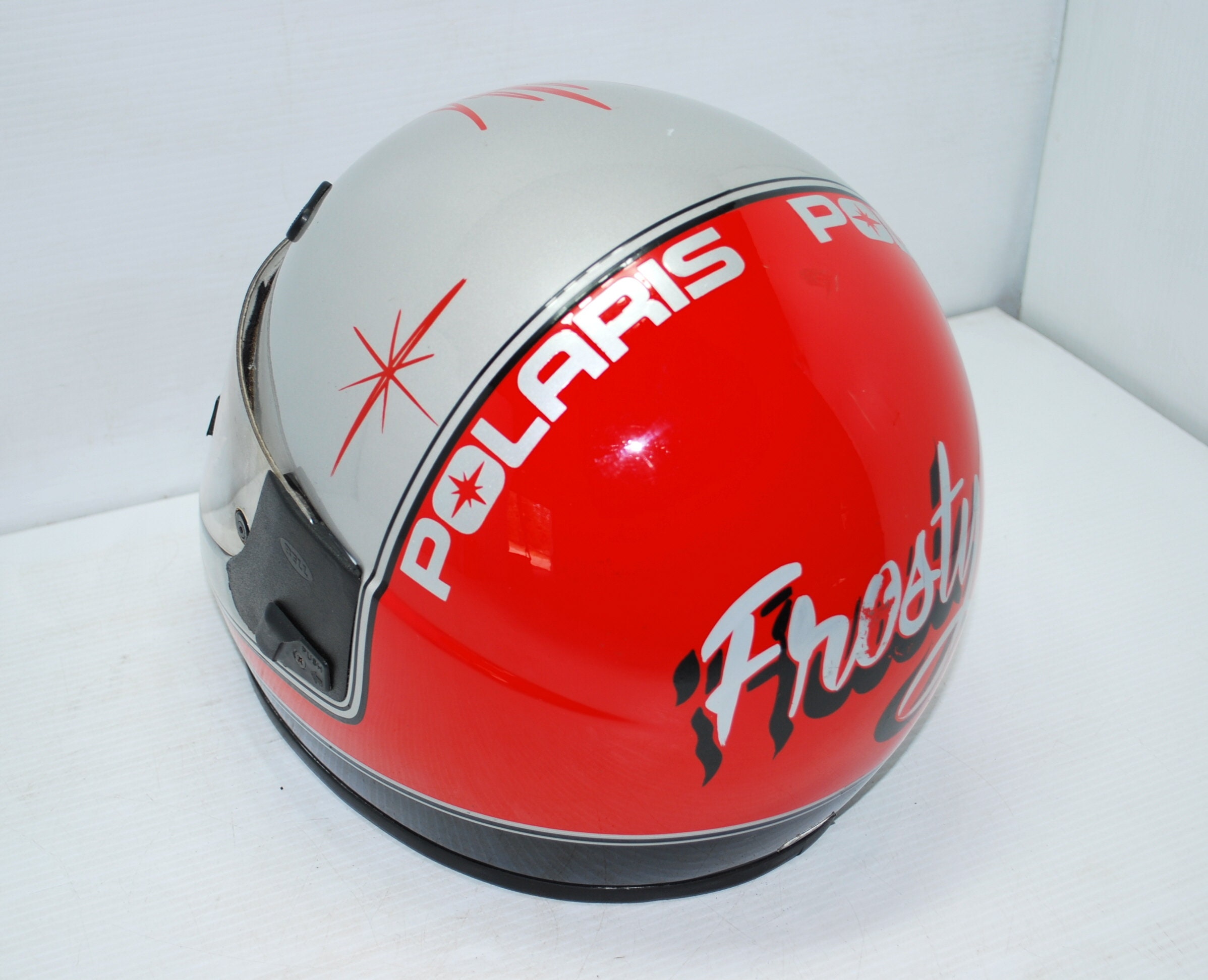 1989 Vintage POLARIS / BELL Snowmobile Helmet Red/Silver Etsy