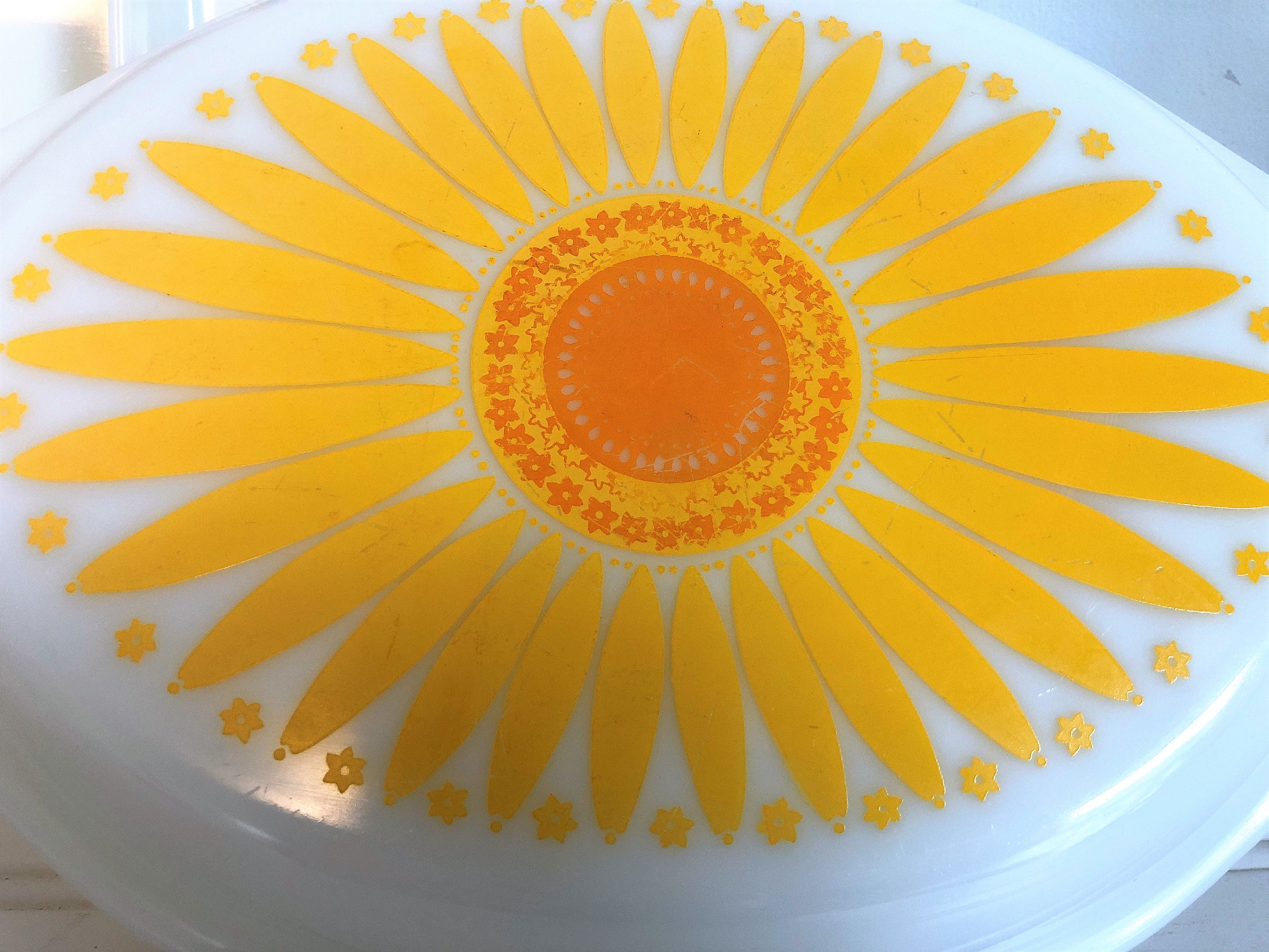 Pyrex Daisy Sunflower Covered Casserole Dish 1 1/2 Quart Size Etsy