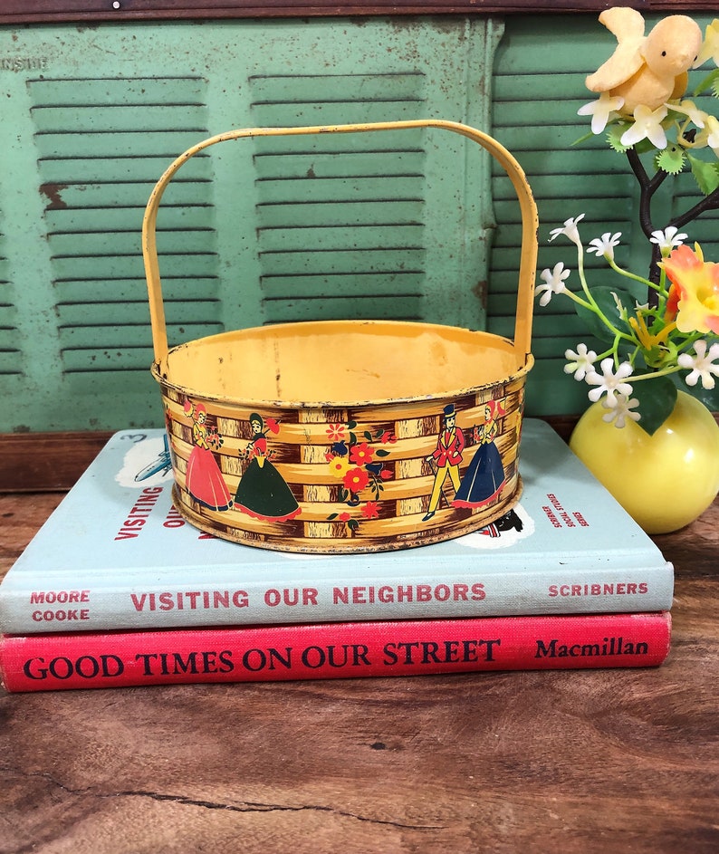 Vintage Southern Belle TinBasket TinChild's Tin Basket Etsy