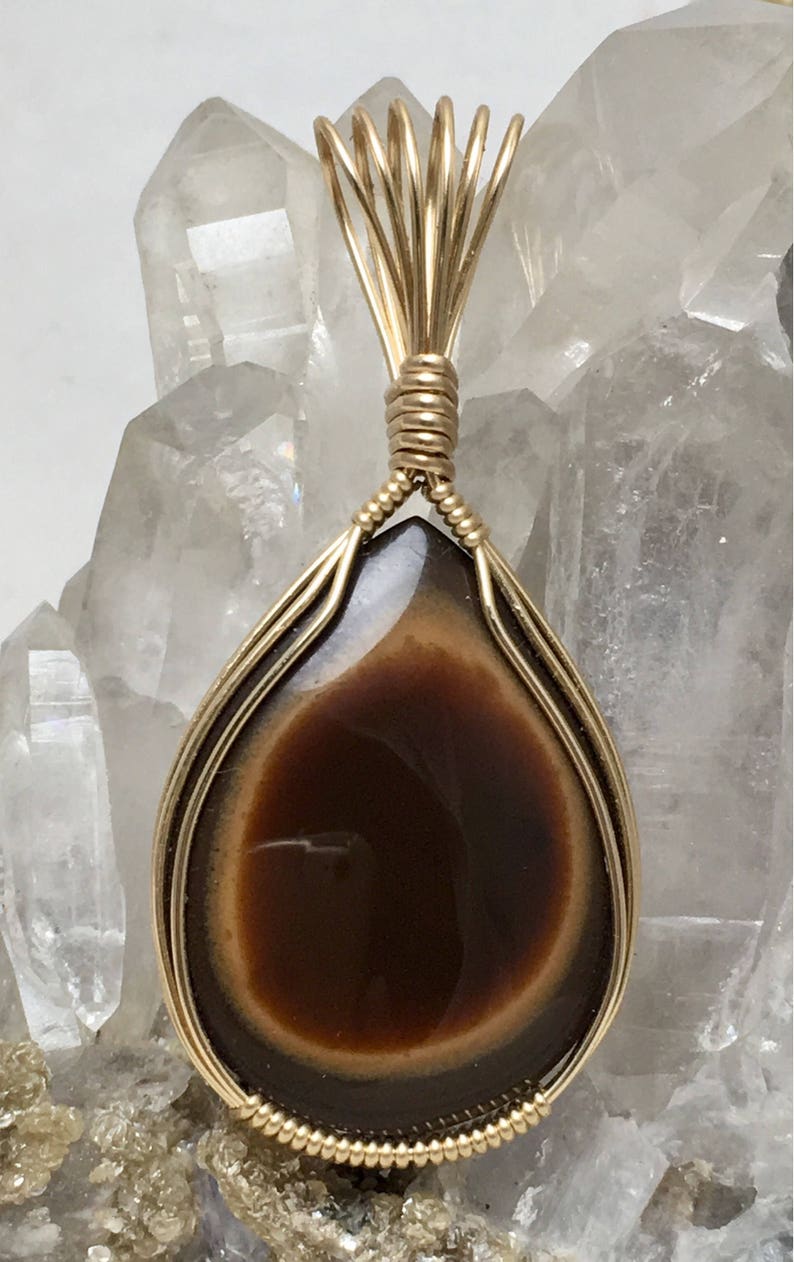 Bat Cave Rim Jasper from Oregon Pendant in 14K Goldfill Wire Etsy