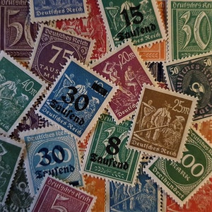 ENVÍO GRATIS ; Imperio ALEMÁN, Un lote de 50 sellos clásicos sin usar del Deutsches Reich emitidos en los años 1921 - 1923.
