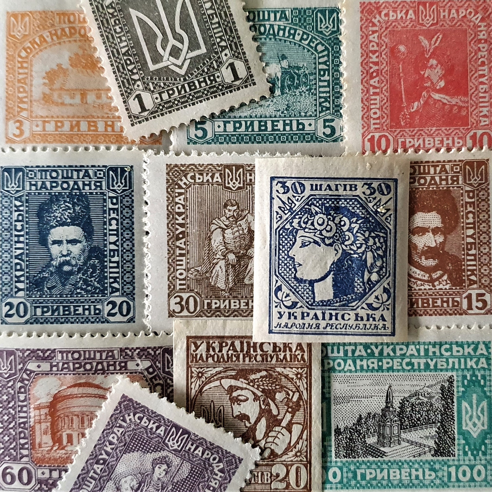 US Stamp Collection 35 Postal Total Stamps a Variety of Used and Mint  Collectible Postage 1800s Through 1930s Comes With Stamp Stock Cards 