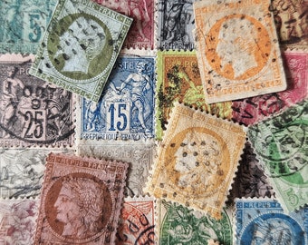 KOSTENLOSER VERSAND ; 25 FRANKREICH / French Classic Antique mehr als 120 Jahre alte Briefmarken ausgegeben zwischen 1854 - 1900
