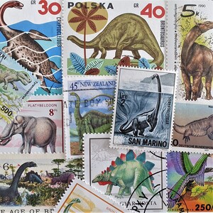 ENVÍO GRATIS ; 30 sellos postales antiguos de animales PREHISTÓRICOS en todo el mundo para coleccionar, elaborar, álbumes de recortes, collages, técnicas mixtas, etc.