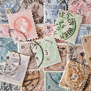 ENVÍO GRATUITO; 25 sellos postales antiguos/clásicos de AUSTRIA de más de 119 años de antigüedad emitidos en el período 1867-1904