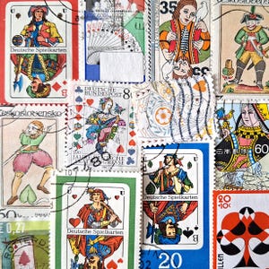 ENVÍO GRATIS; 15 NAIPES diferentes sellos postales antiguos de todo el mundo para coleccionar, hacer manualidades, álbumes de recortes, técnicas mixtas, etc.