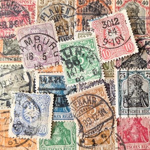 ENVÍO GRATIS; 25 sellos postales clásicos del Imperio Alemán usados con más de 100 años de antigüedad emitidos entre los años 1875 y 1920.