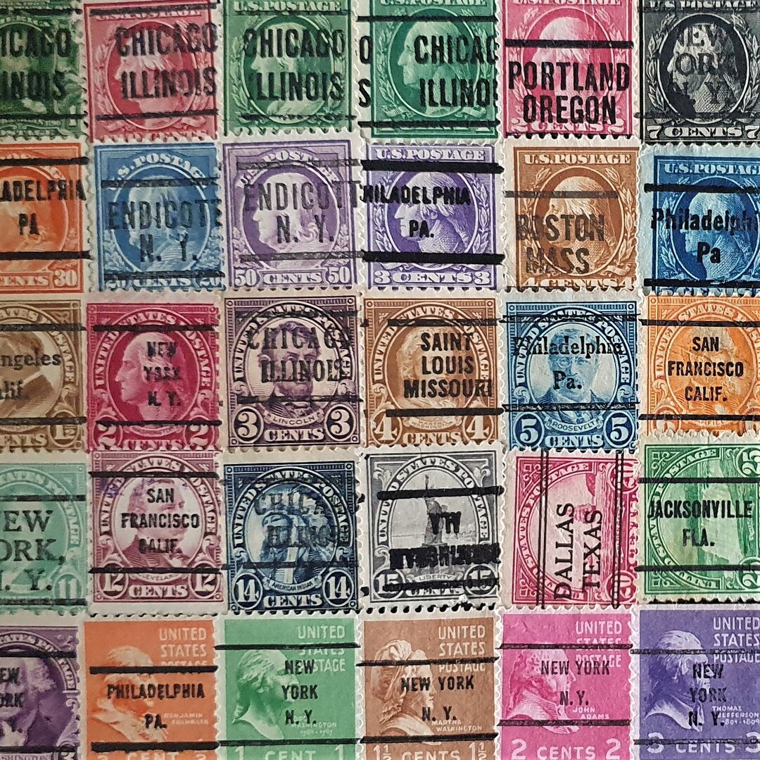 FREE SHIPPING 50 PRECANCELS Classic / Antique Us Postage Etsy UK