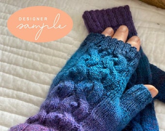 Fingerless Mitts, Hand Knitted, Women's, Designer's Sample