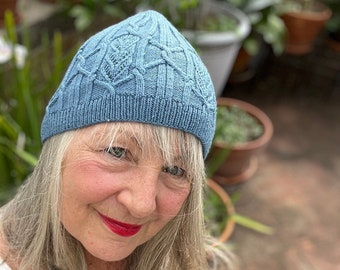 KNITTING PATTERN, PDF, Brisbane Redux, hat pattern, hat with lace & cables