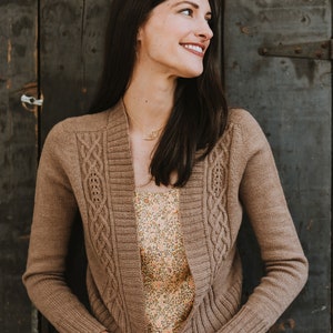 KNITTING PATTERN, PDF, Skim Cardigan, Cardigan pattern, women&#39;s saddle shoulder cardigan