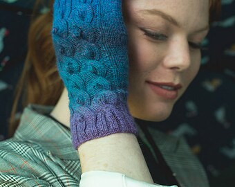 Patrón de punto, PDF, Mitts Ebb Tide, guantes sin dedos cableados