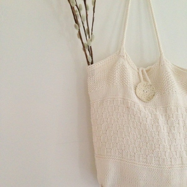 KNITTING PATTERN, PDF, Magnolia Market Tote, dk weight, textured market tote