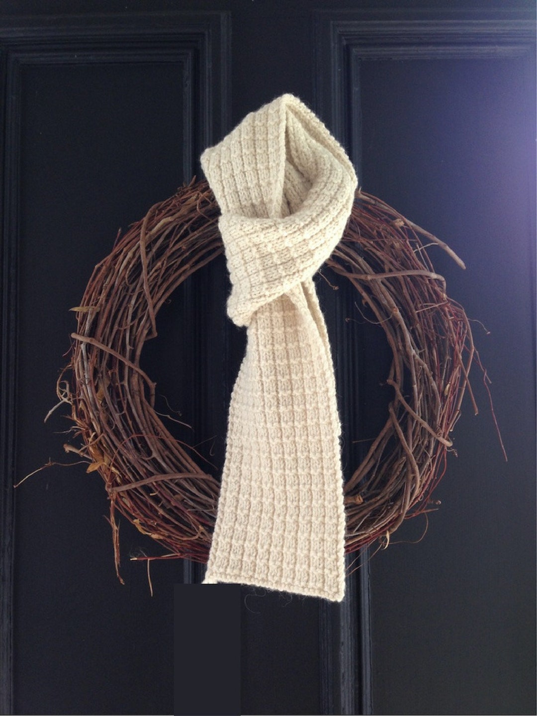 KNITTING PATTERN, PDF, Windowpane Scarf, Chunky Weight, Beginner Scarf ...