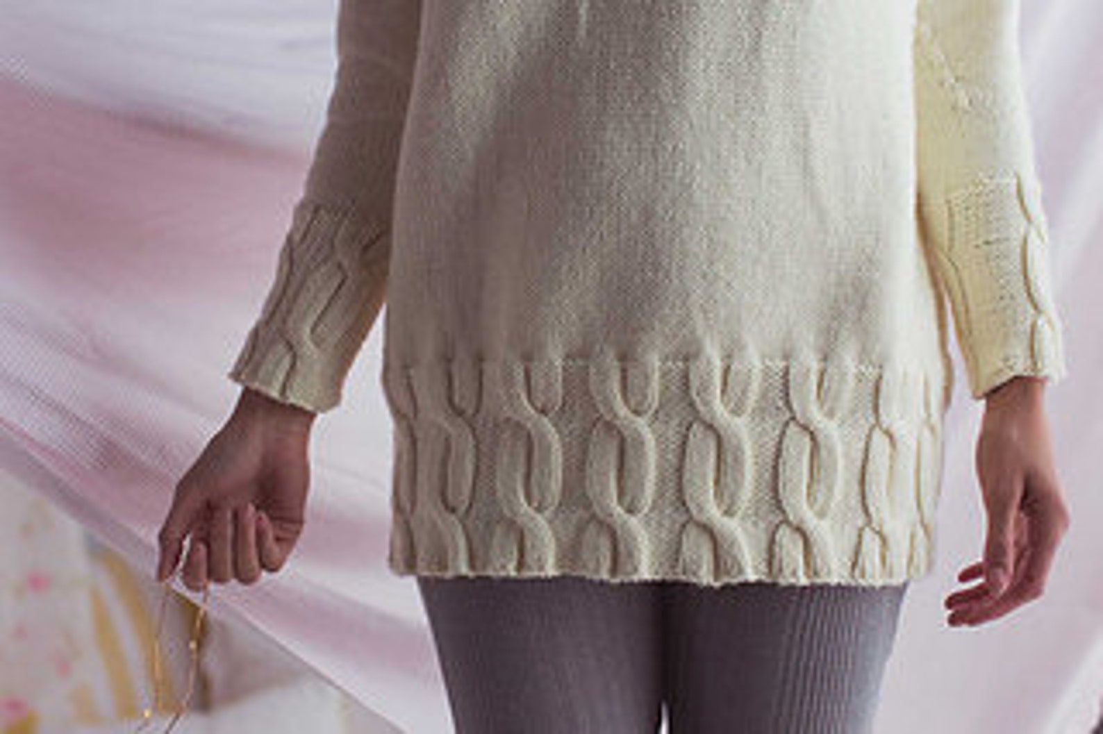KNITTING PATTERN PDF Lykke Pullover Aran Weight Cabled Etsy Canada