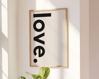 love. - Bohemian Love Typography Art, boho style print art, boho poster, boho wall hanging