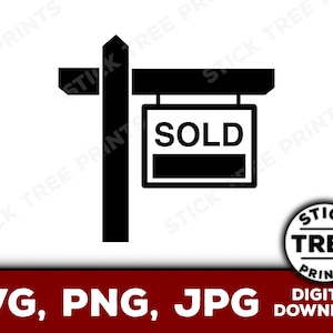 Verkocht teken SVG - verkocht teken png, verkocht teken illustraties, onroerend goed svg, te koop svg, makelaar svg, visitekaartje makelaar, onroerend goed svg