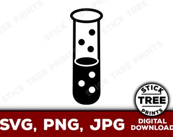 Tubo de ensayo SVG - clip art de tubo de ensayo, tubo de ensayo png, vector de tubo de ensayo, tubo de ensayo para espacio de diseño de cricut, vector escalable de tubo de ensayo