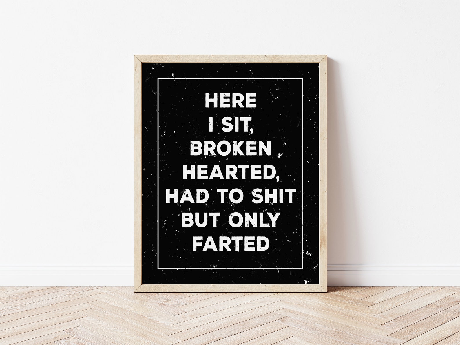 Here I Sit Broken Hearted Funny Bathroom Print Funny - Etsy