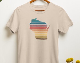 Camiseta de Wisconsin, camisa de Wisconsin, top de Wisconsin, camisa vintage de Wisconsin, estado de Wisconsin, camisetas de Wisconsin del norte, camisetas de Wisconsin