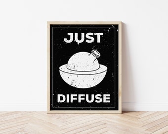 just diffuse - tryck med eteriska oljor, dekor med eteriska oljor, diffusor, diffusortryck, dekal med diffusor, diffusordekor
