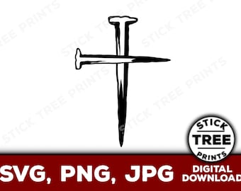 Cross with nails svg - Christian Svg, cross svg, jesus svg, jesus christ svg, cross svg, jesus nails svg, cross made of nails