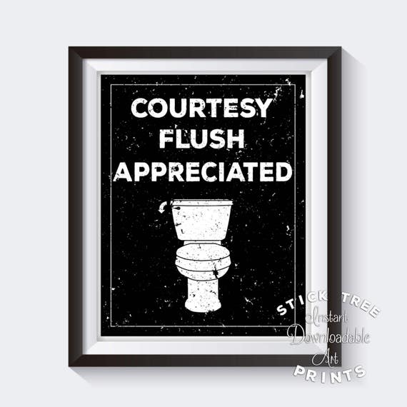 Courtesy Flush Appreciated Bathroom Funny Bathroom Wall Art - Etsy Courtesy Flush Appreciated Bathroom Funny Bathroom Wall Art - Etsy