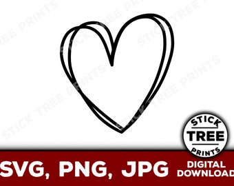 Herzrahmen SVG - Herz svg, handgezeichnetes Herz, Herz Form SVG, offenes Herz SVG, Liebe svg, Herz Form SVG, Herz Linie SVG, Cut File