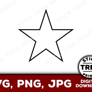 Star SVG - star vector for cricut, outlined star clip art