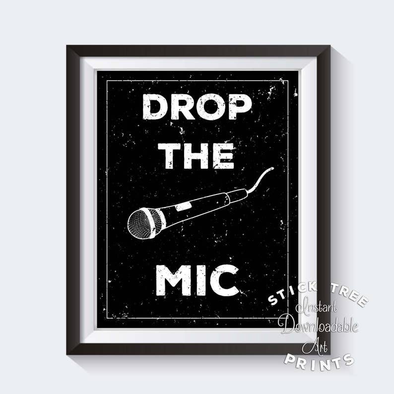 Drop the Mic Funny Wall Art Meme Poster Meme Art Print Etsy