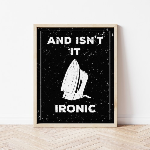 Isn't It Ironic Funny Laundry Room Print Laundry Print Etsy