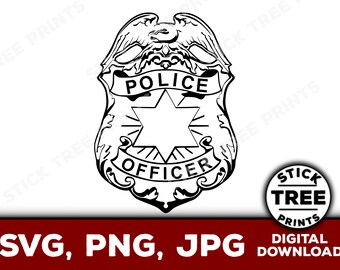 police badge vector - police badge clip art, police badge svg, police badge cut file