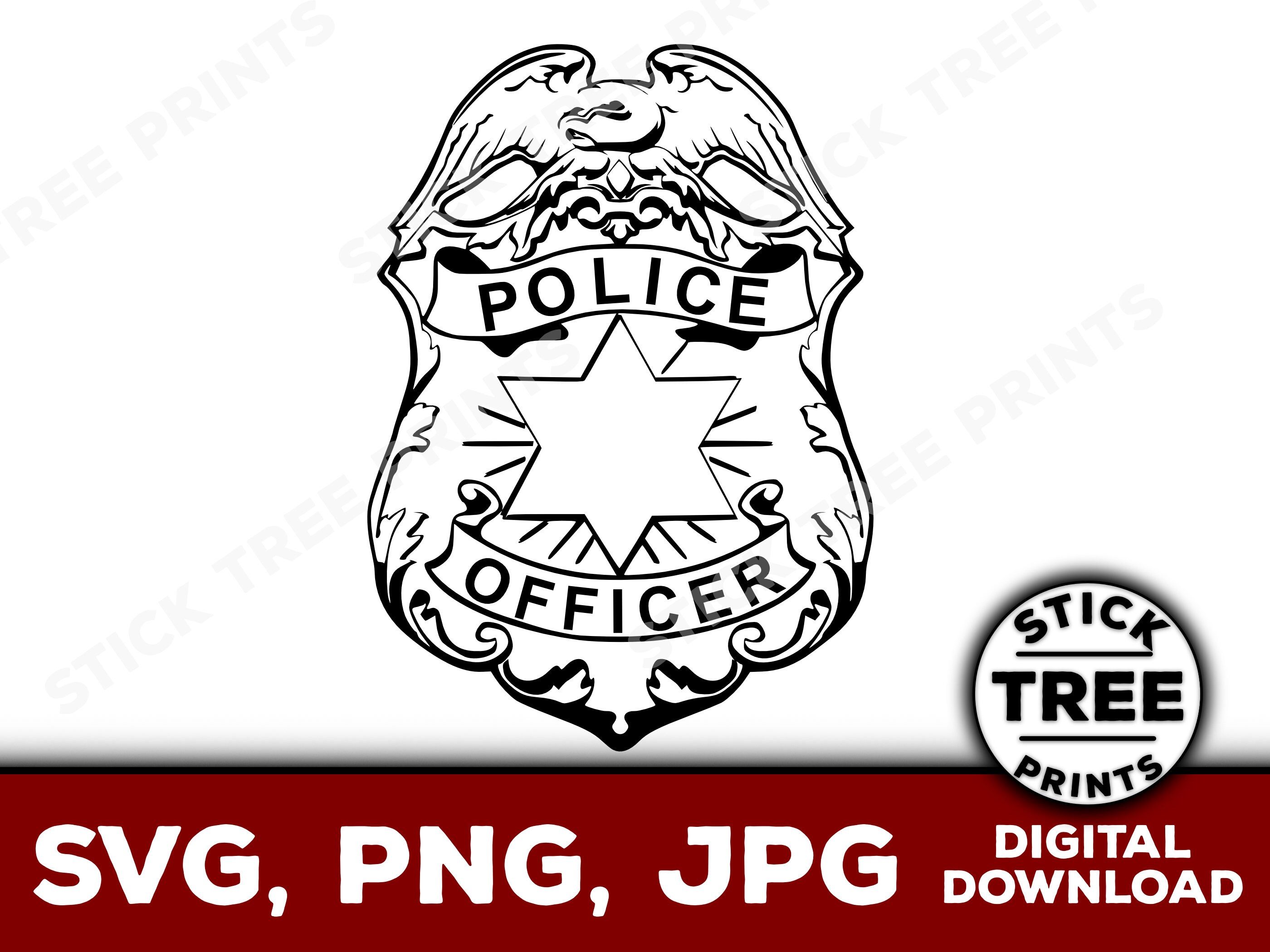 Police badge with scissors stock illustration. Illustration of isolated -  150203969