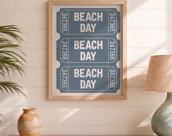 Beach Theme Coastal Art Print - Beach Day Tickets
