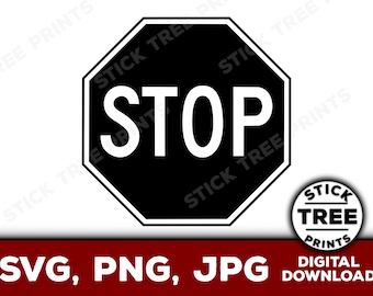 Señal de alto SVG - señal de alto png, archivo de corte de señal de alto, vector de señal de alto, imagen prediseñada de señal de alto, plantilla de señal de alto, archivo vectorial de señal de alto