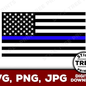 Thin Blue Line Flag SVG - thin blue line vector, thin blue line sticker, police flag, leo svg, police svg, police wife, police wife svg